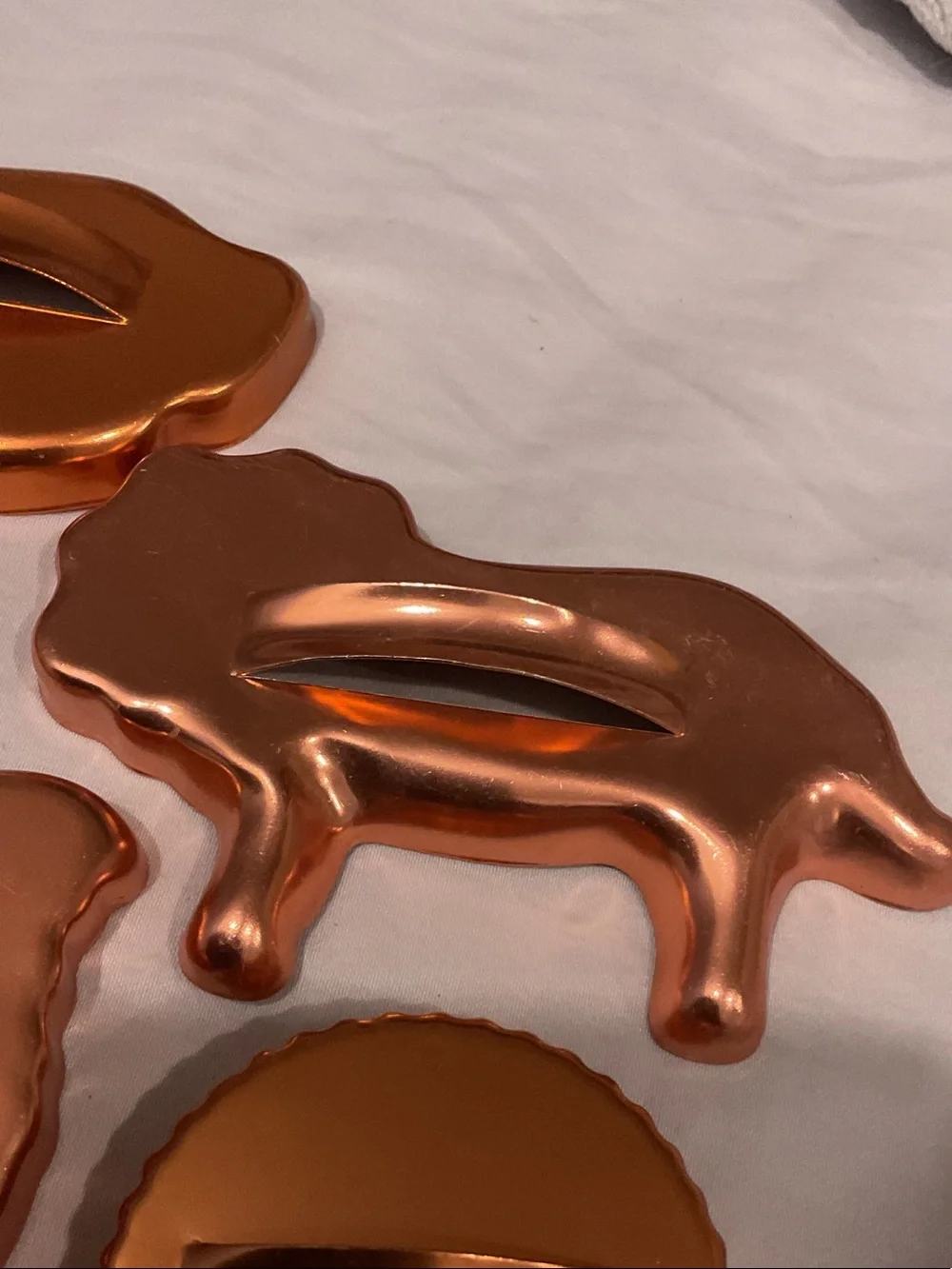 Copper-Tone Decorative Animal & Shape Molds (Set of 6)